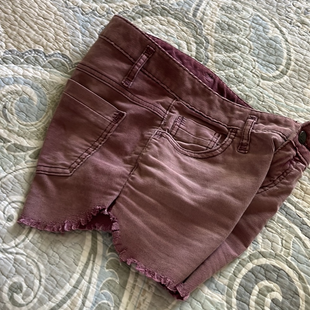 Free People Distresses Pink Corduroy Shorts - Picture 3 of 3